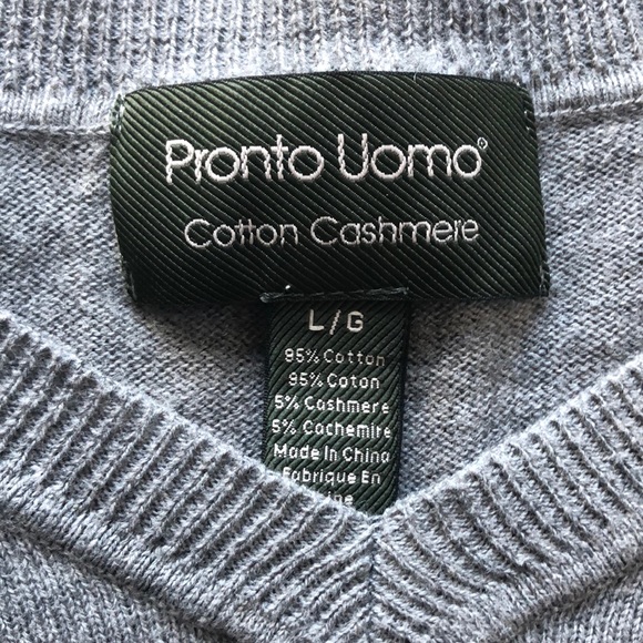 Pronto Uomo men’s cotton cashmere sweater size L - Picture 2 of 3